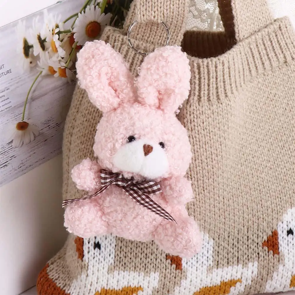 Cartoon Cute Bow Tie Rabbit Doll Toy, Plush Pendant Backpack Charm Doll  Keychain Gift For Friend - Temu