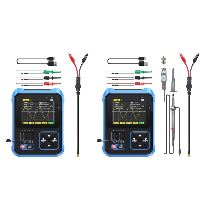 

Upgraded DSO-TC3 Oscilloscope 3-in-1 Handheld Oscilloscope&DDS- Signal Generator