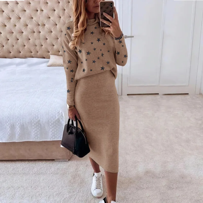 

Spring Autumn Women Tracksuit Loose Turtleneck Batwing Sleeve Tops And Side Patchwork Letter Print Long Pant Fashion 2 Piece Set