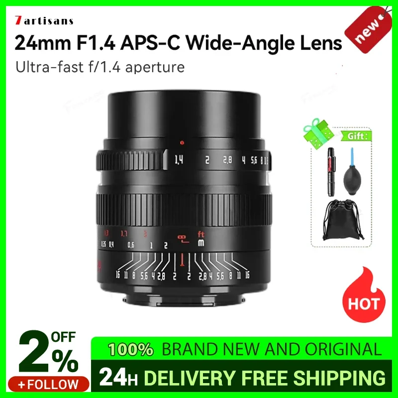 7artisans 7 artisans 24mm F1.4 APS-C 대구경 프라임 렌즈 ( E 마운트, 캐논 EOS-M 마운트, 캐논 RF/후지 X/M4/3 마운트용)