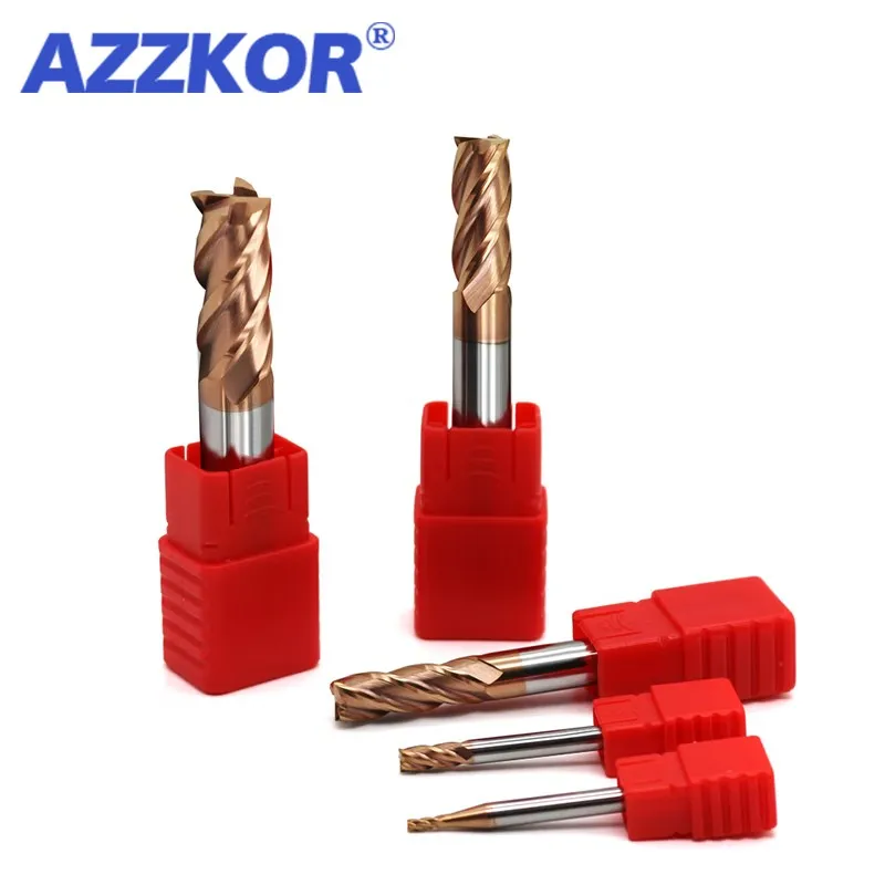 4-Shank Milling Cutter Tungsten Steel Carbide Alloy Coating 4-Flute Flat End Mill For CNC Machining Endmills 10PCS