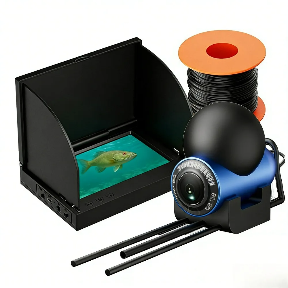 Caméra de pêche sous-marine 4.3" HD avec angle 220° et détection jusqu'à 50m pour bateau et pêche en mer