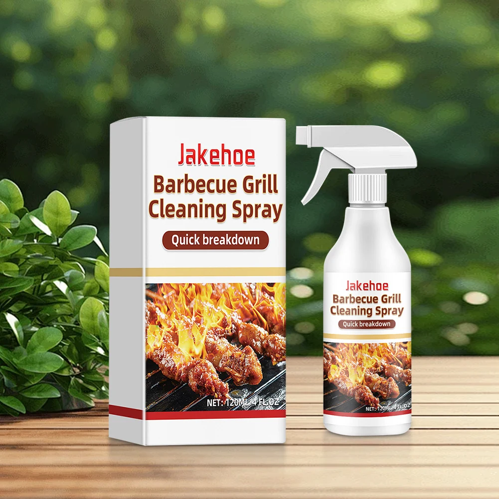 120ml Grate Cleaner Spray Multipurpose BBQ Cleaning Spray Cleans Burnt Food Grills Dirt Oil Cleaning for Outdoor Barbecue
