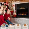 23 Inch Electric Fireplace Insert, Recessed Quartz Fireplace Heater with 6 Flame Modes & 5 Brightness 6