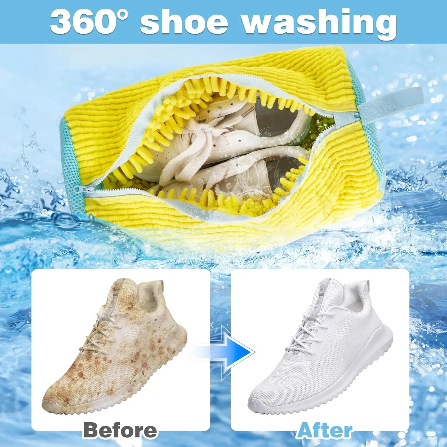 Washing Shoes Bag Padded Net Laundry Shoes Protector Fluffy fibers Polyester Sneaker Washing Friendly Laundry Bag Drying Bags 4