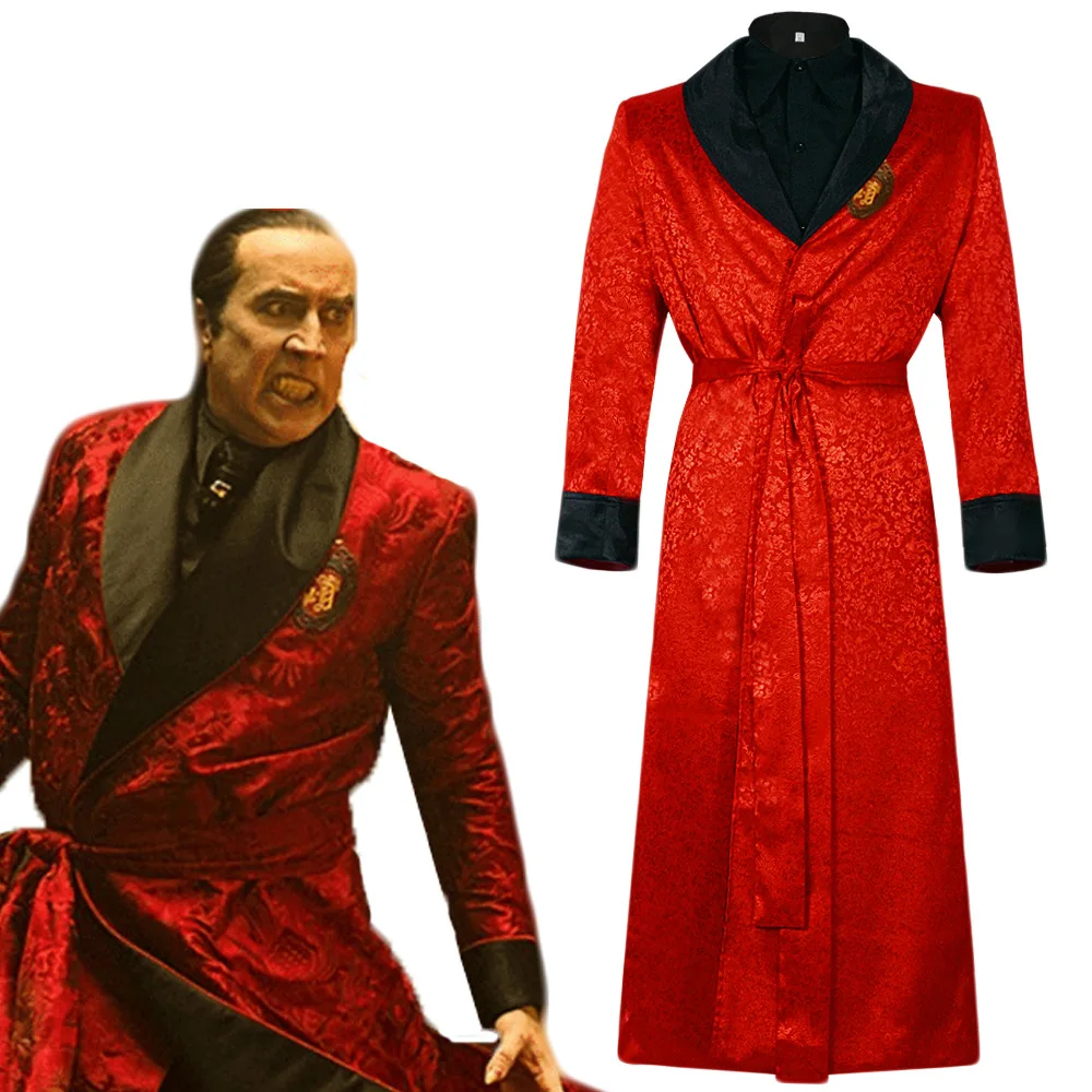 

Movie Vampire Cosplay Costume Robe Men Adult Bathrobe Halloween Dress Up Outfit Renfield Dracula Costumes Sleepwear