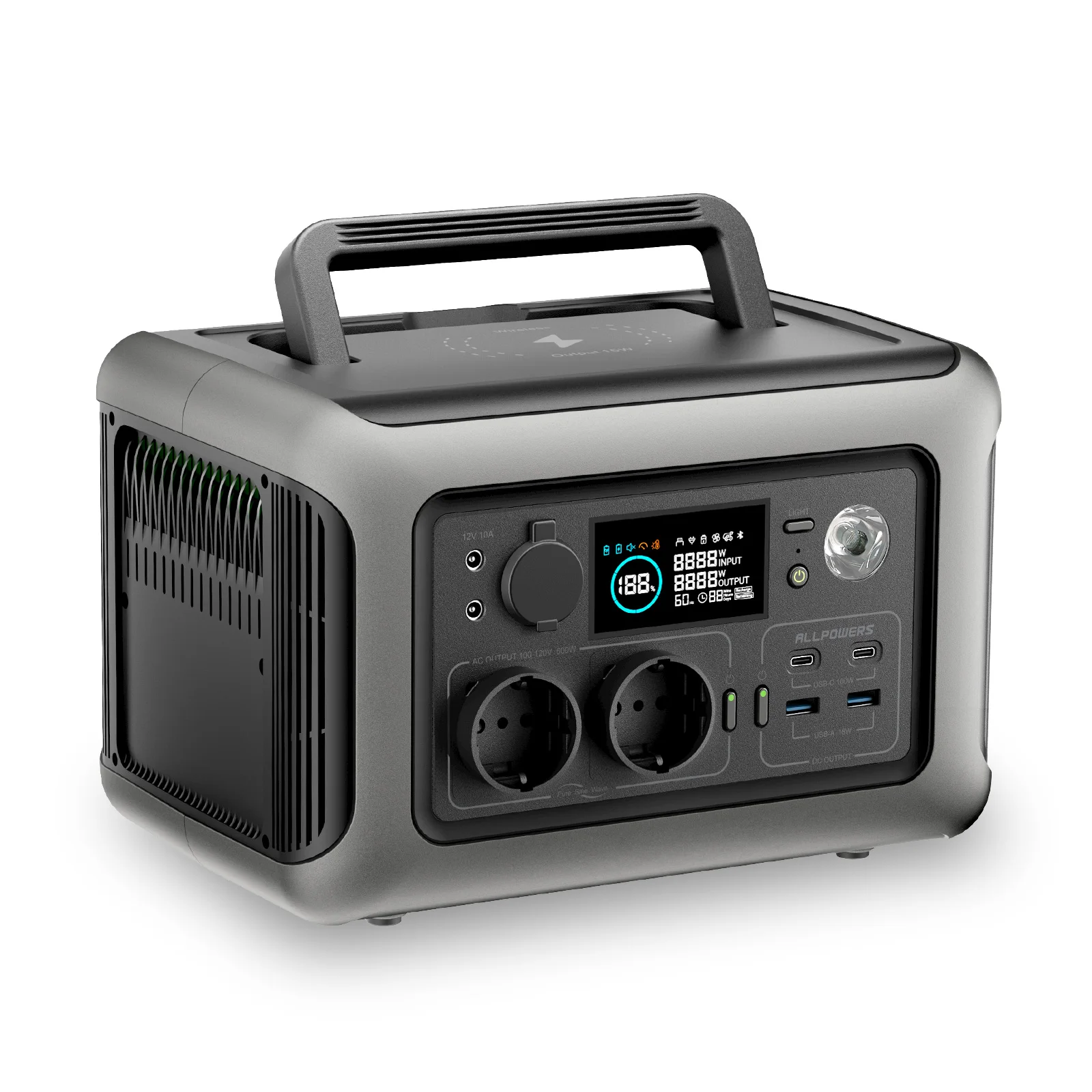 

ALLPOWERS 299Wh 600W Portable Power Station R600, LiFePO4 Battery Backup with UPS Function, 1 Hour to Full 400W Input, MPPT