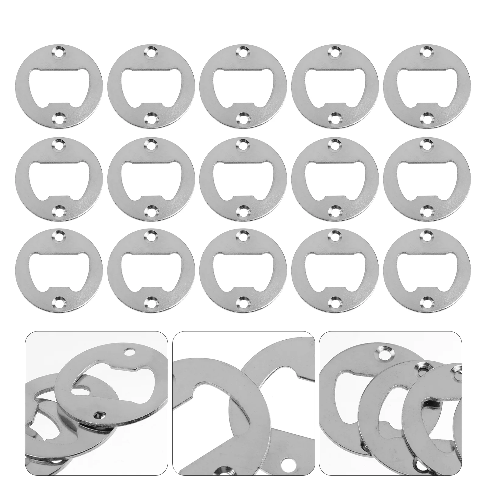 15Pcs Round Metal Strong Polished Bottle Opener Insert Parts Beer