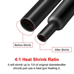 Heat Shrink Tube with Adhesive, Dual Wall, 5M Length - 4mm (Black)