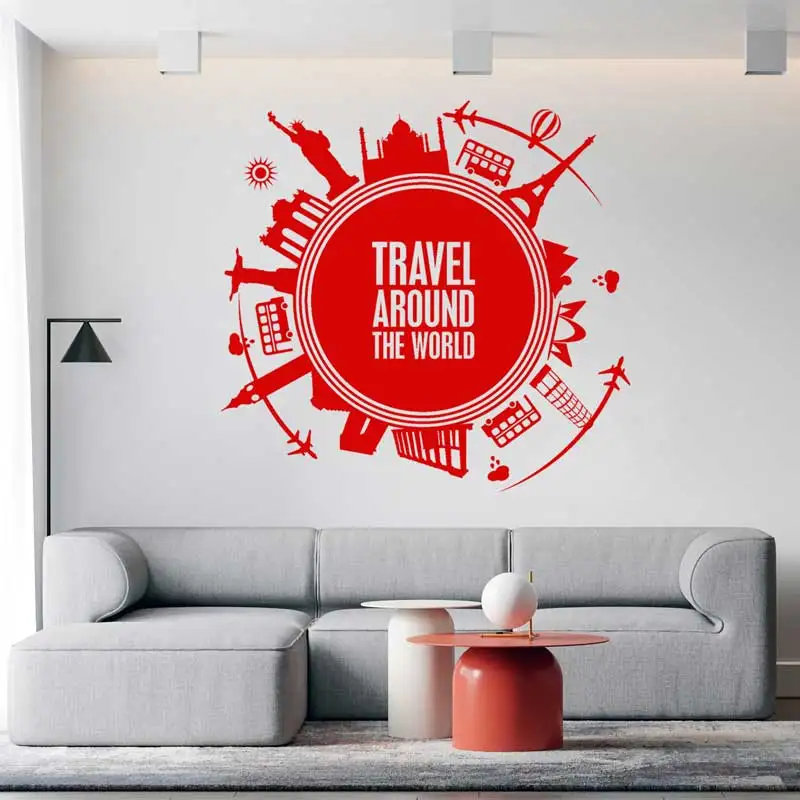 World Map Wall Decal Geometric Wall Art Mural Of The World Home Decor World  Map Wall Sticker Vinyl Hj683 - Wall Stickers - AliExpress