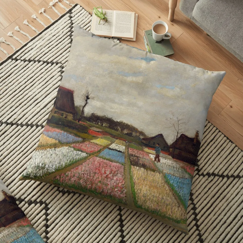 

Vincent Van Gogh - Bulb Fields - Beautiful Tulip Fields! Floor Pillow Sofa Decorative Covers Cushion Cover Set