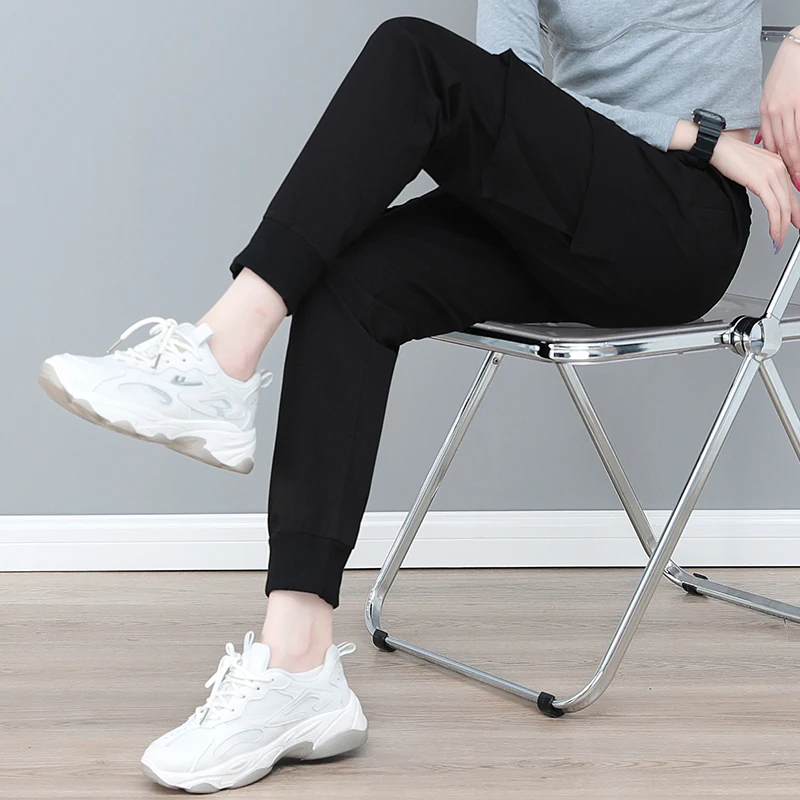 New Female High Waist Casual Sports Workwear Pants For Women'S Spring And Autumn Fashion Versatile Slim Harlan 9-Point Trousers