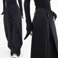 Mens Trousers Dark Style Asymmetric Casual Pants Streetwear Niche Personality Trend Wide Leg Straight Pants Men'S Clothing 2024 1