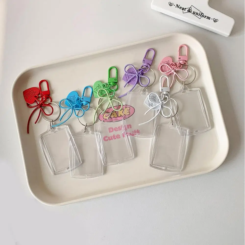 Transparent Photo Frame Keychain Bag Pendant ID Photo Frame Korean Version Key Chains Acrylic Cute Sweet Star Chasing Ornament