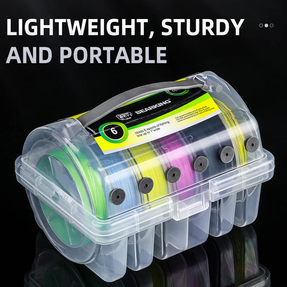 Fishing Tackle Box 6 Compartments Fishing Accessories Line Storage Case Double Sided Fishing Goods Do not Damage Line ﻿
