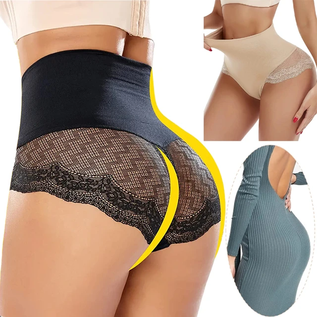 Braga de Control de abdomen moldeador de cintura alta para mujer, corsé  moldeador de Cuerpo Adelgazante, bragas moldeadoras de encaje sin costuras  - AliExpress