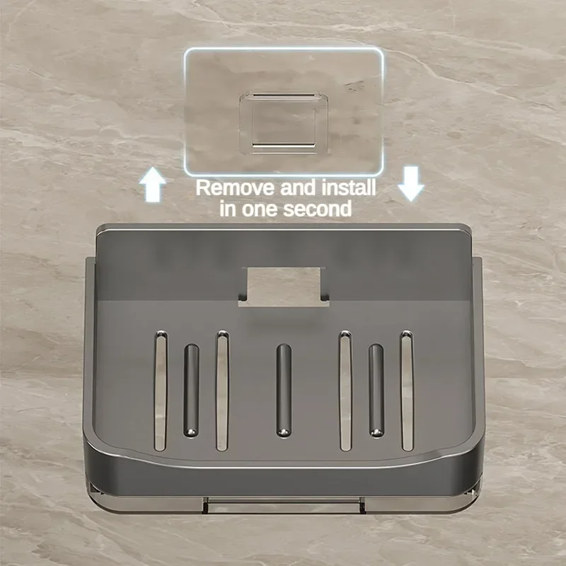 Bathroom Soap Holder Wall Mounted Double Drainage Dish Accessories