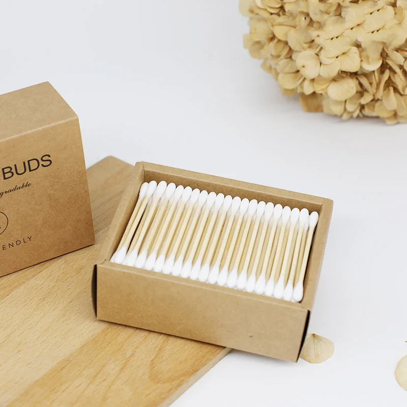 200pcs Double Head Cotton Swab Women Makeup Cotton Buds Tip For Wood Sticks Nose Ears Cleaning Health Care Tools 3