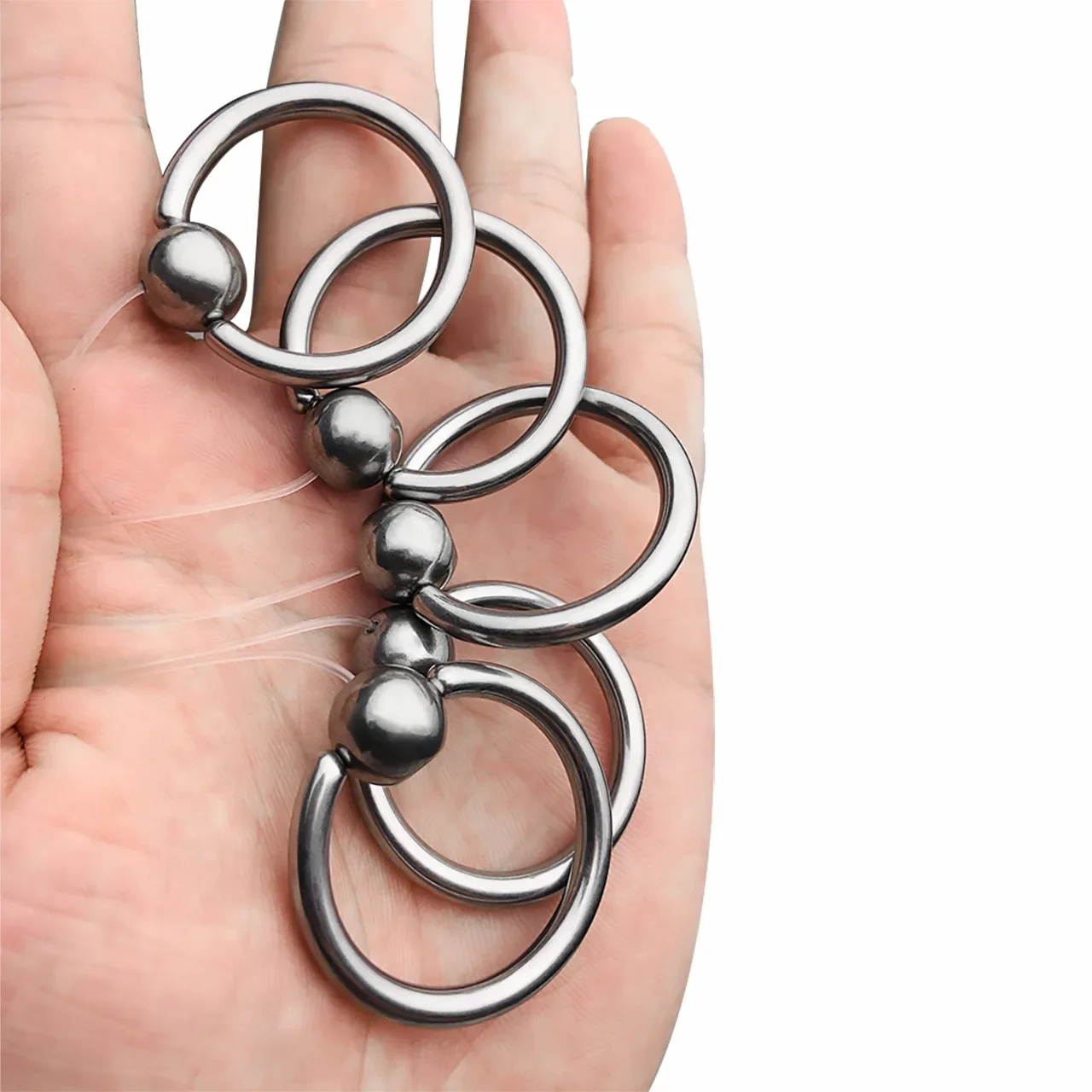 Bullet Thread Metal Urethral Pulling Ball with Hand Grip for Easy Safe Sexual Play Steel Catheter Dilator Penis Plug Adults