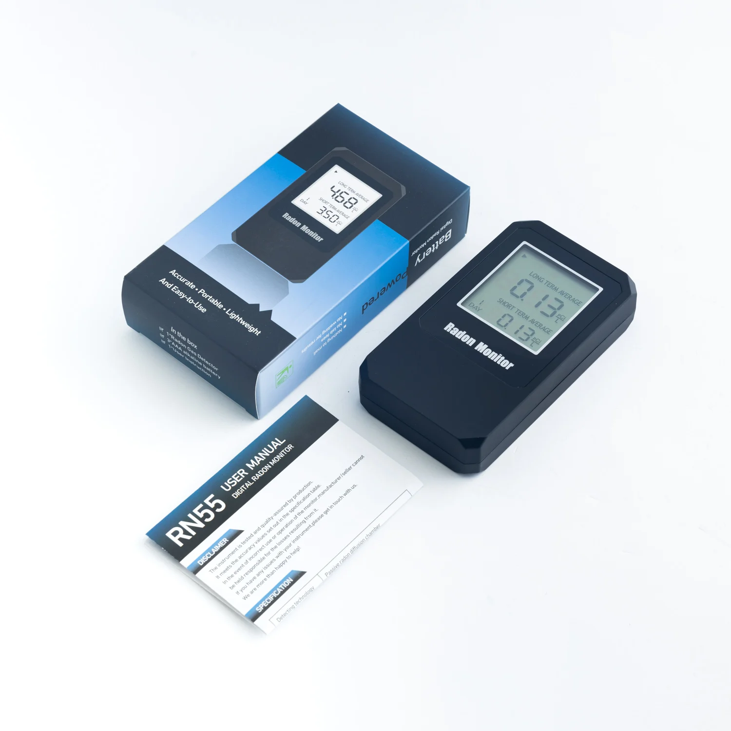 Professional Radon Tester Digital Radon Monitor RN55 Gas Detector