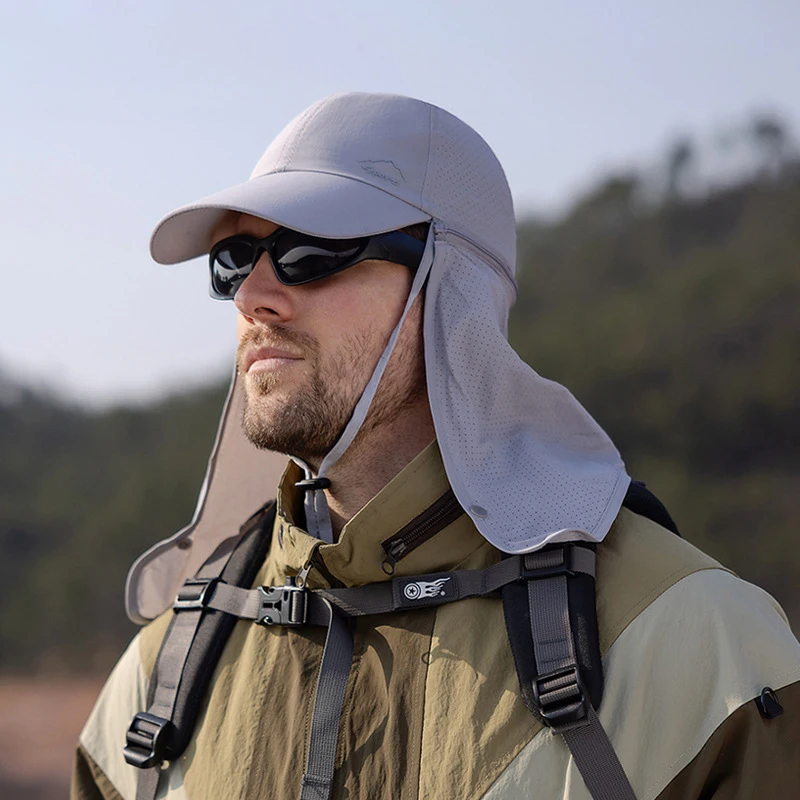 Gorra de pescador con protección UV para hombre, gorro de pescador de secado rápido para senderismo al aire libre, sombrero de cubo extraíble para el sol, bufanda de Panamá