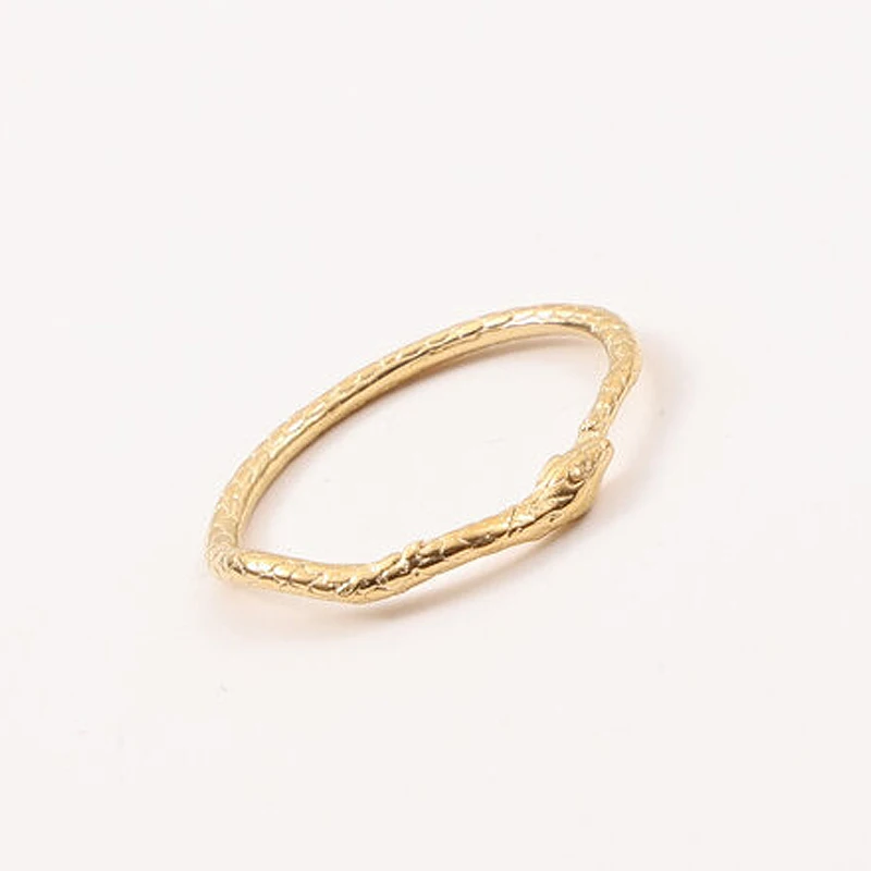 High End PVD Snake Shaped Gold Color Rng Stainless Steel Thin Ring for Women Waterproof Jewelry Party Gift 5