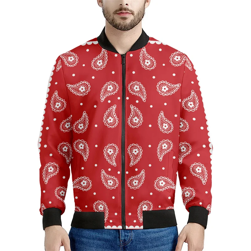 thumbnail image 1 of Chaquetas con estampado de bandana de cachemira de tendencia, moda de primavera y otoño, chaqueta con estampado 3D de manga larga, ropa de calle informal, sencilla y genial para hombre, 1 of 5