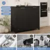 Cabinet, Kitchen Trash Can Cabinet w/Negative ion and deodorizing Function, Dog Proof 20 Gallon Garbage Can Cabinet for Kitchen, 5
