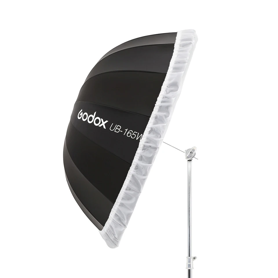 고독스 UB-165W 65인치(165cm) 파라볼릭 블랙 화이트 반사 우산 스튜디오 조명 우산 (디퓨저 커버 천 포함)