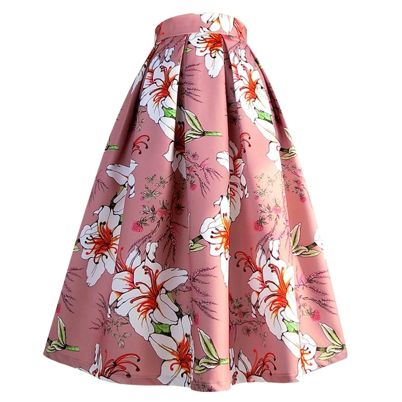 Falda Plisada Falda elegante para mujer Falda larga de talle alto Ropa  diaria retro (Rosa M) Ygjytge para Mujer Rosa T L
