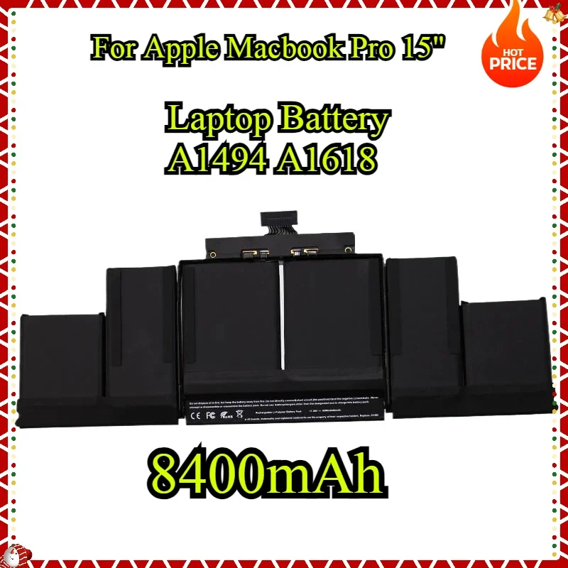 New NEW Laptop Battery A1494 A1618 For Apple Macbook Pro 15" A1398 Retina (ME293 ME294 MGXA2 MGXC2 Late 2013 and Mid 2015)