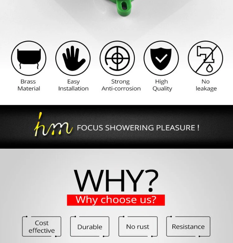Description Picture 3 of itemBathroom Black 3 Way Outlet Knobs Brass Thermostatic Shower Valve Mixer Diverter