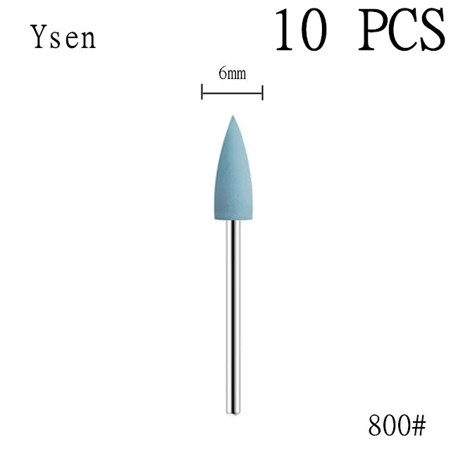 6-Piece Rubber Silicone Nail Drill Bit Set for Manicure and Polishing