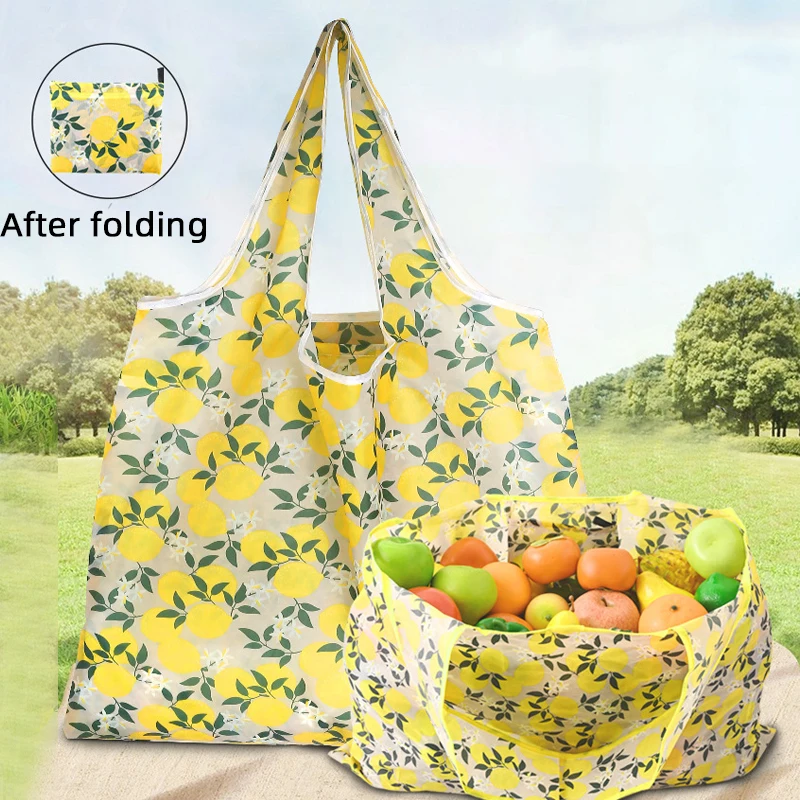 Large Eco-Friendly Reusable Foldable Shopping Tote Bag with Heavy-Duty Storage