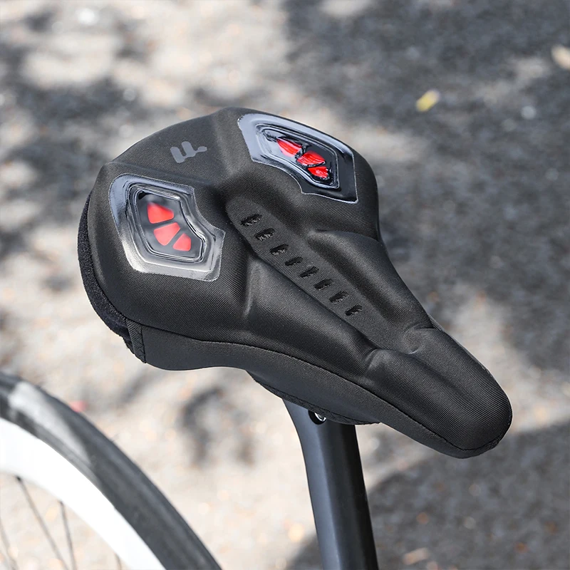 WEST BIKING Silicone Bicycle Saddle Cover Super Comfortable Shock Absorbing MTB Road Bike Seat Cover Hollow Cycling Soft Cushion