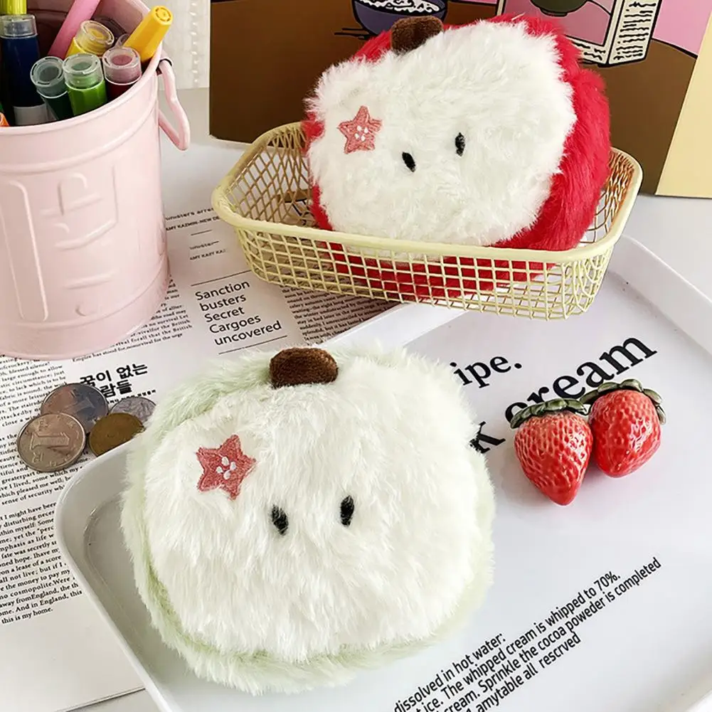 

Portable Plush Storage Pouch Mini Green Fruit Bag Cute Fruit Shaped Plush Storage Pouch for Coins Earphones Lightweight Portable