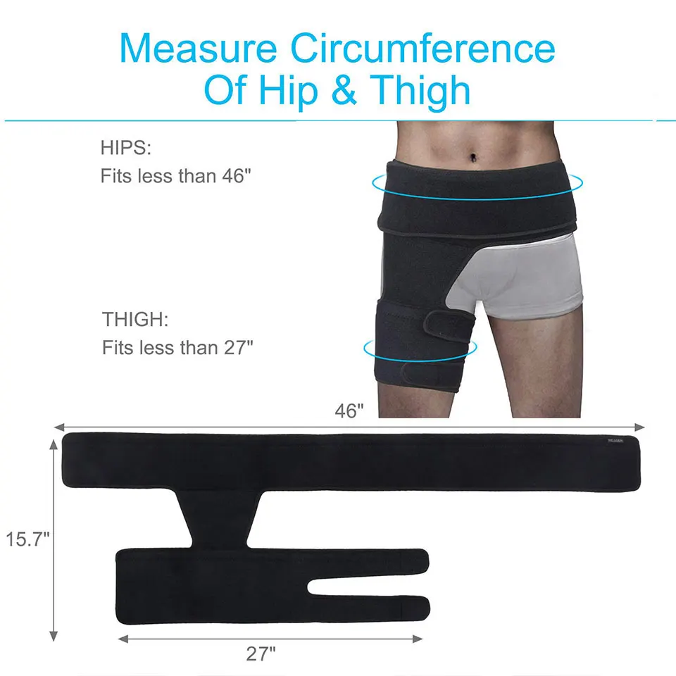 Compression Hip Brace Groin Wrap for Pain Relief Thigh Compression Sleeve Support for Hip Flexor Arthritis Pulled Muscle