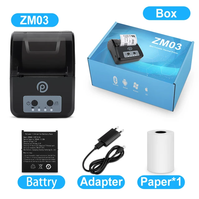 ZM03 Mini Label Maker stampante termica portatile stampante per ricevute Bluetooth USB stampa senza inchiostro su Windows Android PC Bill Makers 6