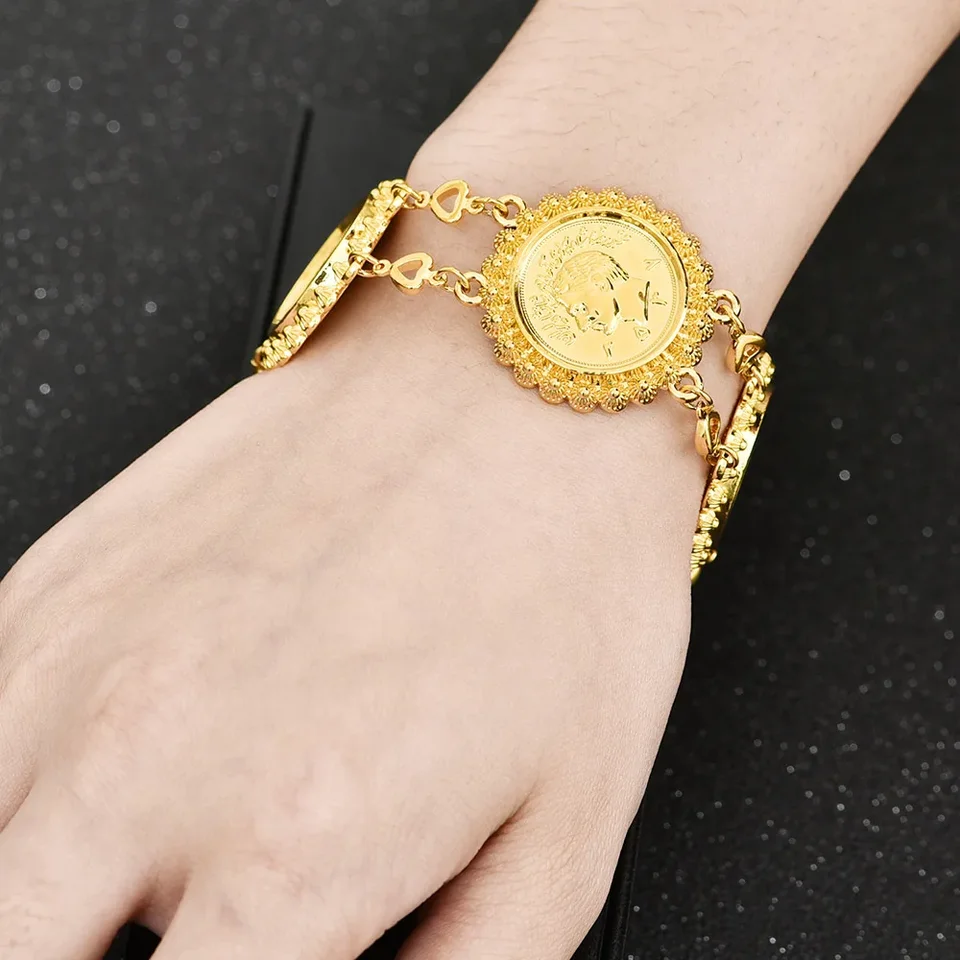 Gold Coin Necklace Islamic Jewelry for Men and Women
