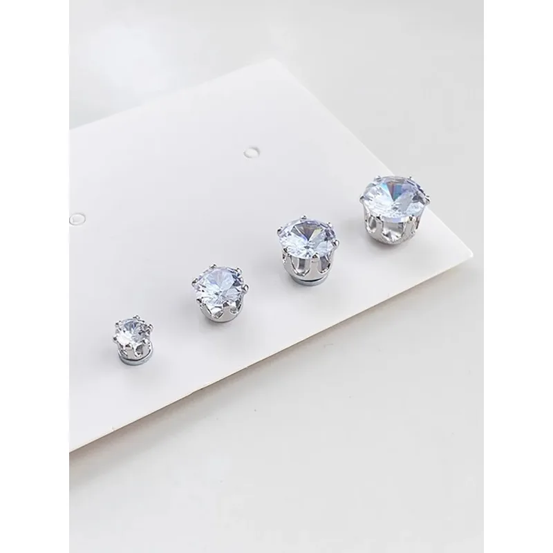 Ear Clip Earrings Clip Earrings Ear Clip Stud Earrings Magnetic Earrings Ear Accessories 1/2pcs Simple Magnetic Earrings Ear Clips for Men Women Stud Earring Zircon Ear Bone Cochlear Clips No Piercing Jewelry Gift