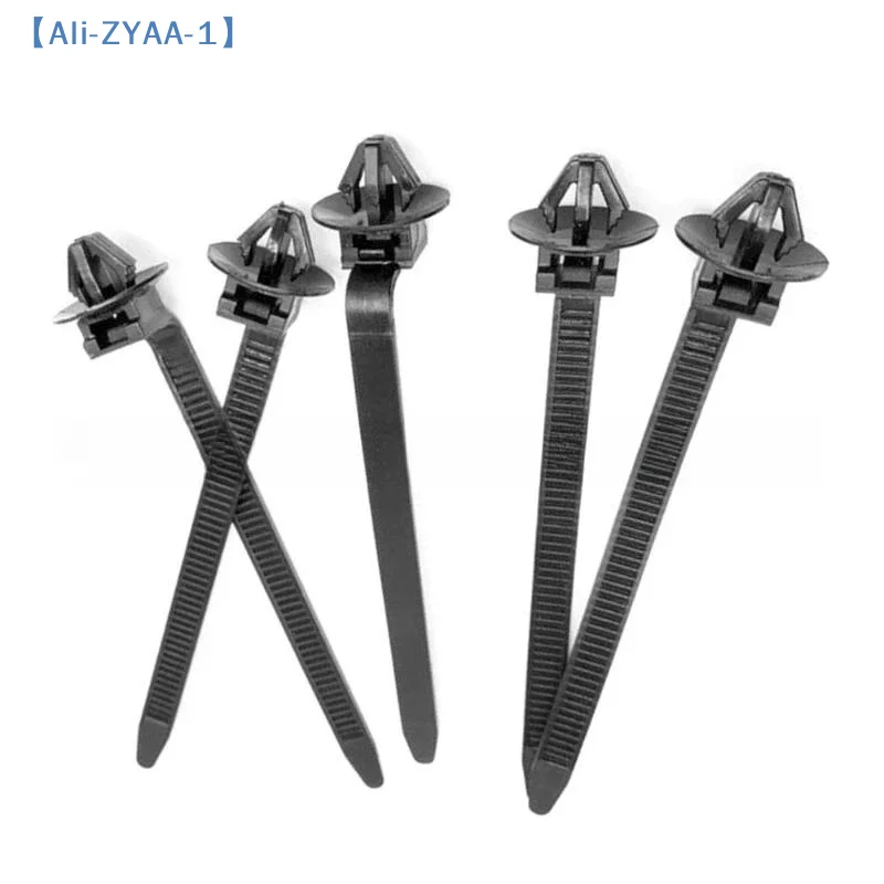 【ZYAA-1】10/20PCS 자동차 나일론 블랙 케이블 타이 푸시 마운트 와이어 하네스 패스너 케이블 클램프 클립 타이 관리