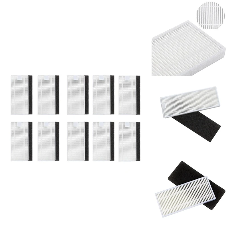 

10 шт. HEPA Filter Robot Запчасти для пылесоса Filter Accessories для Cecotec Conga Excellence 1090