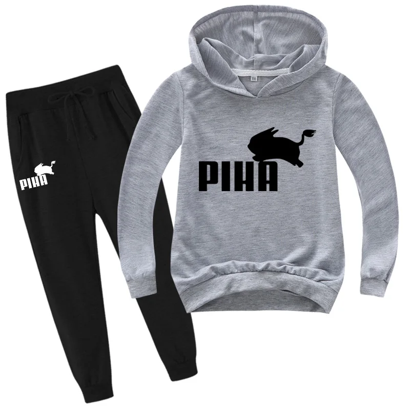 PIHA Rabbit Tracksuit Spring Sport Suit Kids Cartoon Printed Hoodie Pants 2pcs Sets Baby Boys Clothing Sets Toddler Girl Outfits kids clothing set,girls clothing set,kids sports suit,boys clothing set,children sports suit,kids sweatshirt set,boys tracksuits suit,boys tracksuits