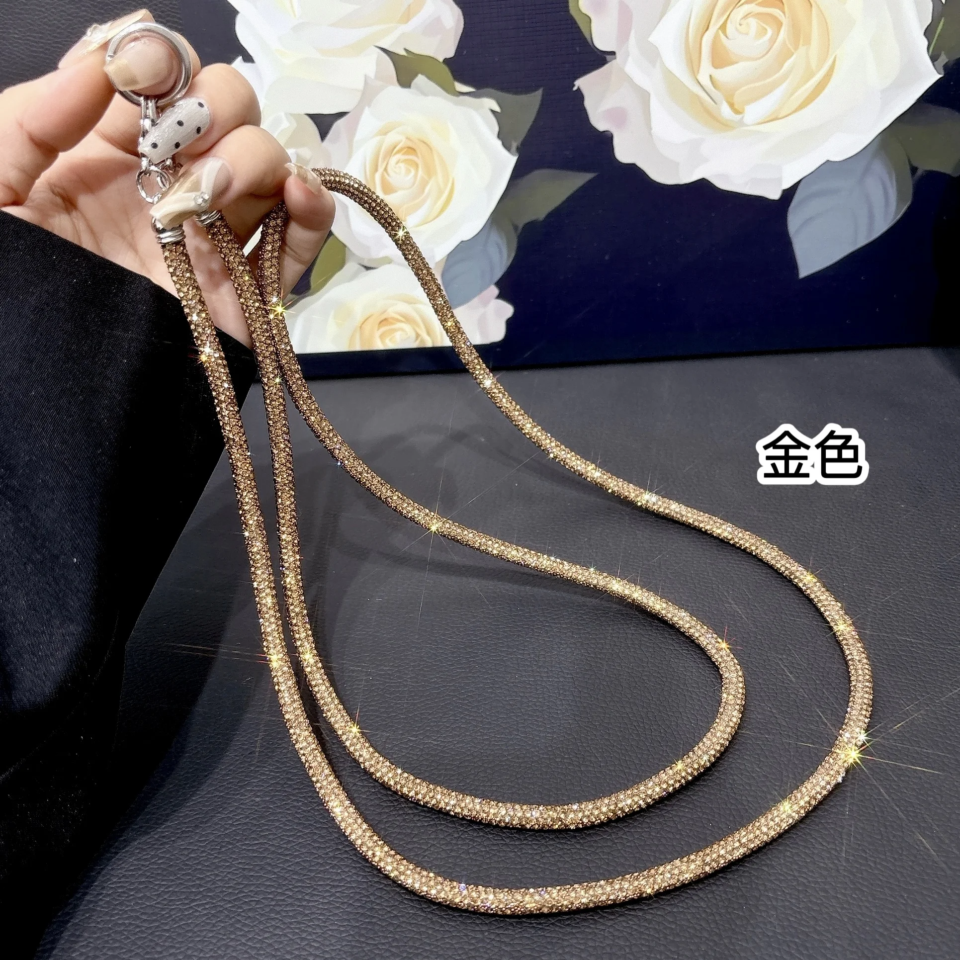 كريستال فاخر الهاتف المحمول الحبل حجر الراين Cross...