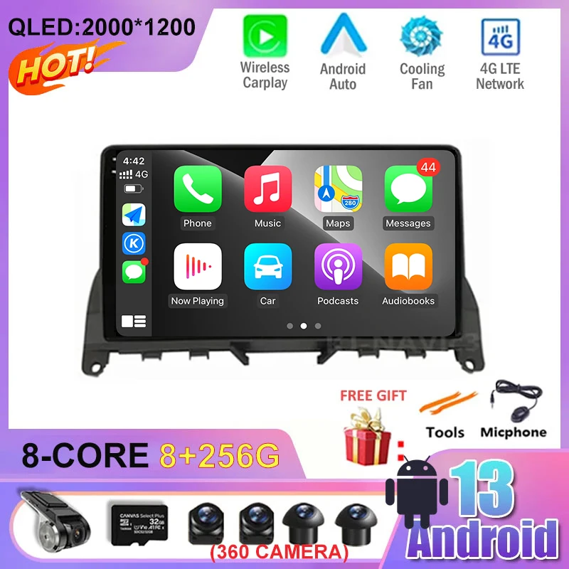 

Android 13 Car Multimedia Video Auto Radio Player Navigation Stereo For Mercedes Benz C Class W204 S204 2007 - 2014 4G WIFI DVD
