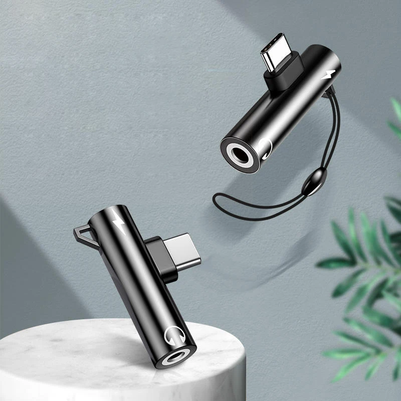 

2 in 1 Type C to 3.5mm Jack Earphone Audio Adapter for Macbook Pro Xiaomi Huawei USBC To 3.5Mm Headphone Charging Converter