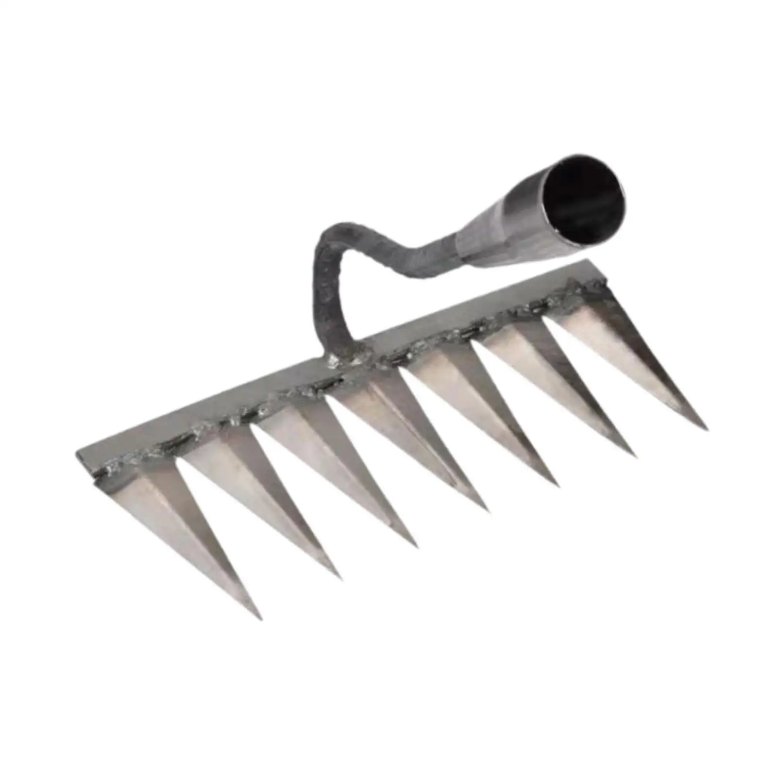 Garden Hand Rake Metal Weeding Rake for Loosening Tilling Soil Backyard