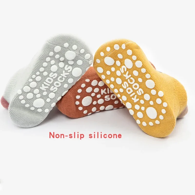 Baby Socks Winter Spring Anti Slip Baby Socks Cute Cartoon Animal Letter Print Toddler Kids Floor Socks Rubber Soles Baby Boy Girl