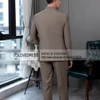 2 Pieces Men's  Zhongshan  Collar Chinese Tunic Suit Formal Suits Single Breasted  Groomsmen Wedding Tailored Fit (Blazer+Pants) 2