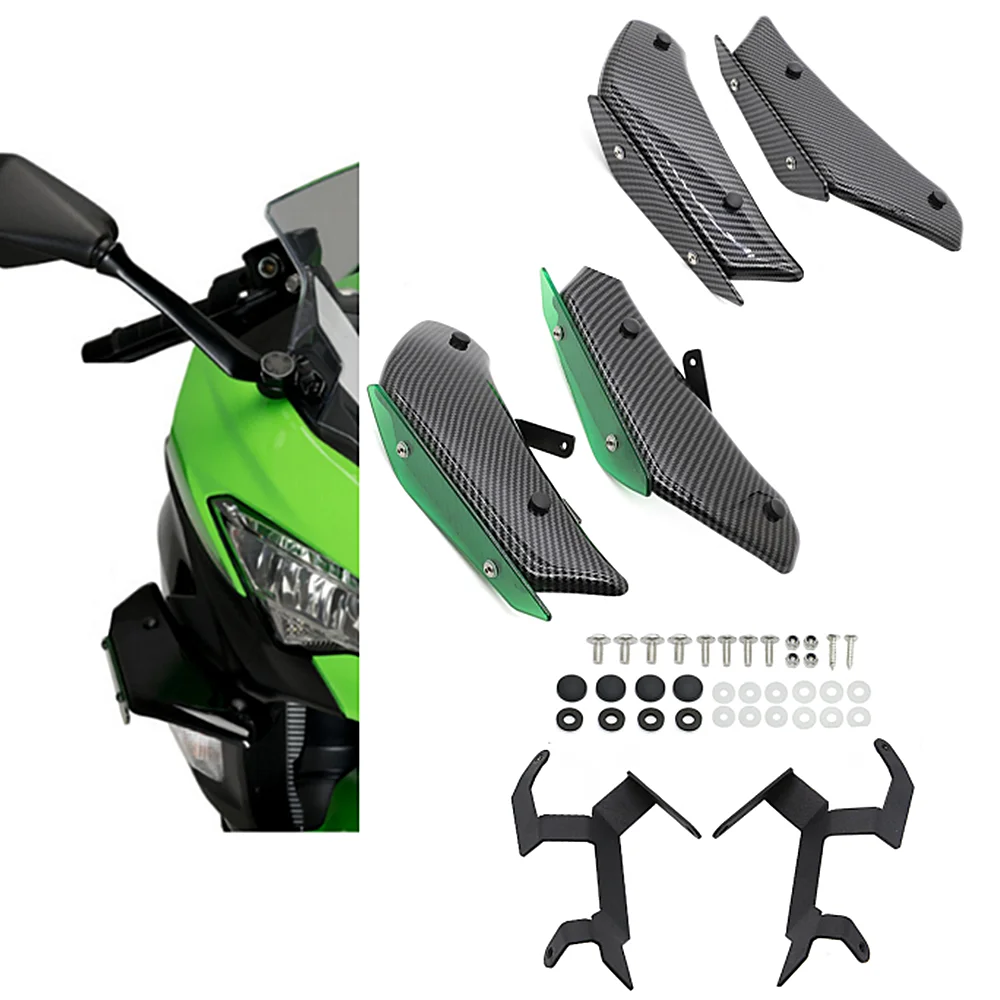 

Side Frame Spoiler Winglets Downforce Aerodynamic Fairing For KAWASAKI NINJA 400 2018 2019 2020